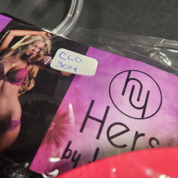 Hers by Herman 32B Rose with black lace bra with S Rose and S Black lacy panties - Picture 2 of 7